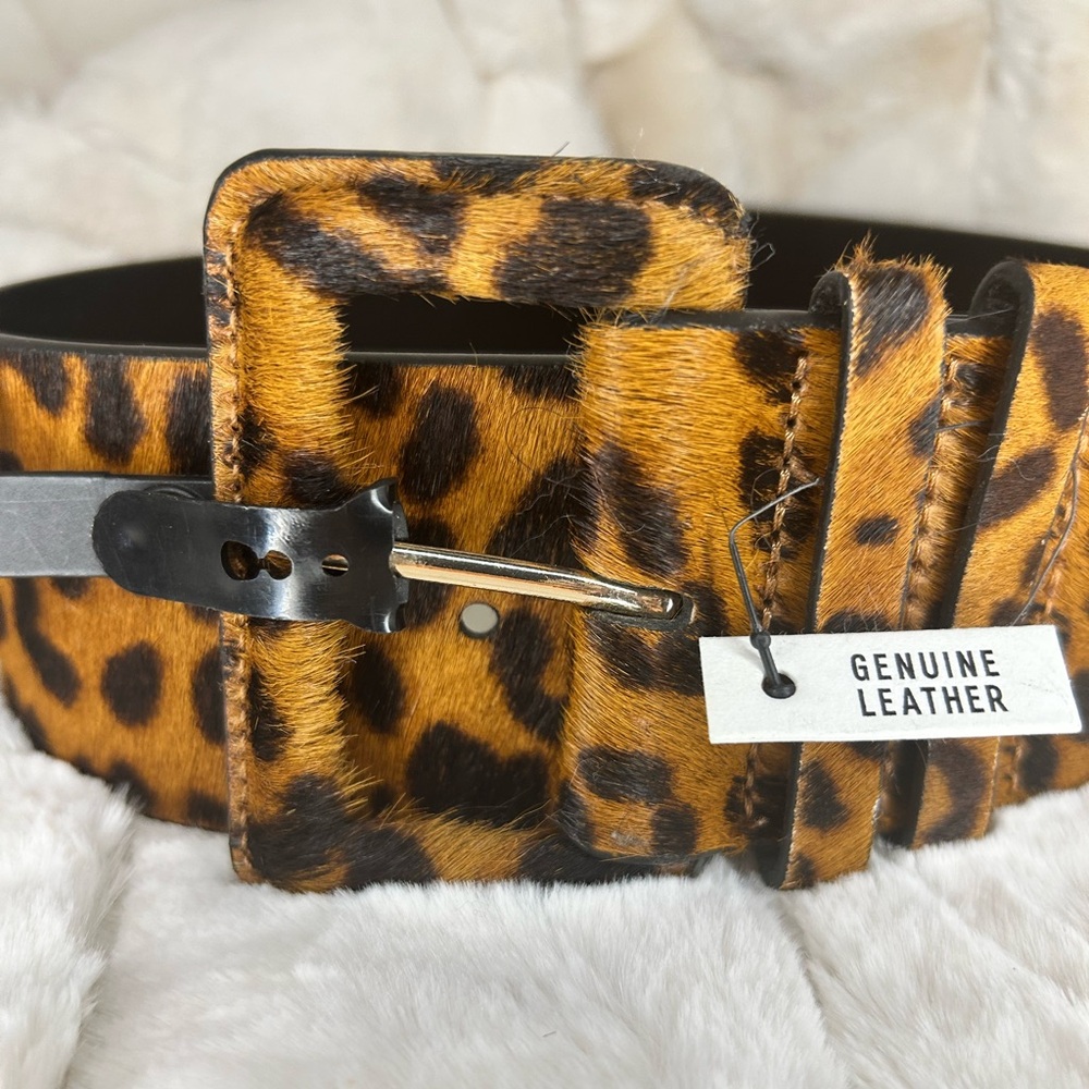 Express Leather Cheetah Print Belt XS/S